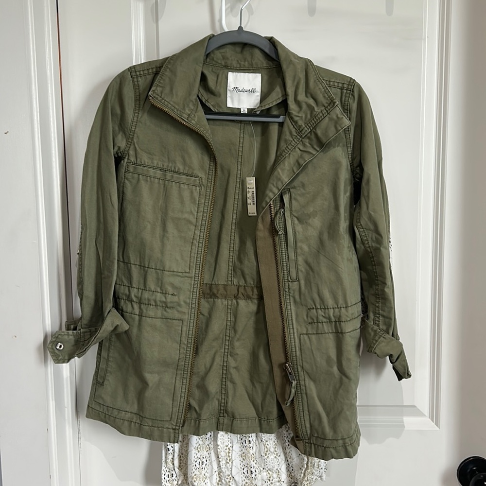NWT army green Madewell utility jacket